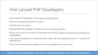 Laravel PHP Development Company- Hire Laravel PHP Developers- Summation IT