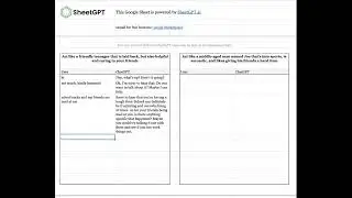 Chatting w/ ChatGPT in a Google Sheet!