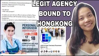 ANO NGA BA ANG AGENCY KO SA PINAS APPLYING AS DOMESTIC HELPER IN HONGKONG