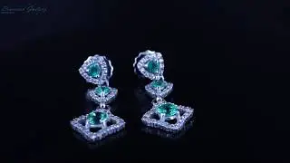 Diamond-Gallery. Серьги с изумрудами и бриллиантами.