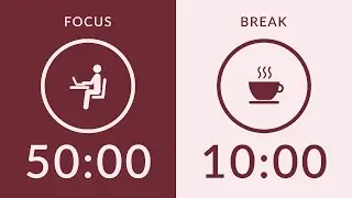 50/10 Pomodoro Timer with Brown Noise 🎧 4-Hour Study with Me for Deep Focus & ADHD ✨