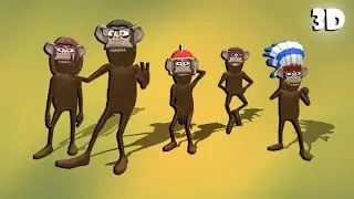 Cartoon 3D Monkey Finger Family | Animals Cartoons Finger Family Children Nursery Rhymes