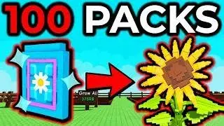 Opening x100 FLOWER SEED PACK In Grow a Garden Roblox