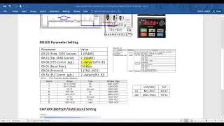 Delta MS300 VFD n built in PLC controlled by Delta DOP100 via RS485