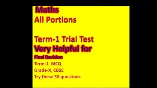 CBSE 10 Maths Term 1 Trial Test