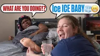 Tickling ICE 🧊 on My Wife’s Feet While She Sleeps😳😂