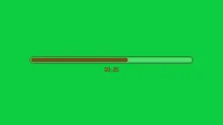 1-Minute Brown Round Progress Bar Countdown Green Screen, 100% Copyright Free