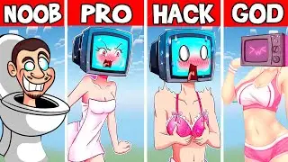 Minecraft ⚔️ BATTLE: NOOB vs PRO vs HACKER vs GOD 🚽 Skibidi Toilet Pixel Art Collection #21