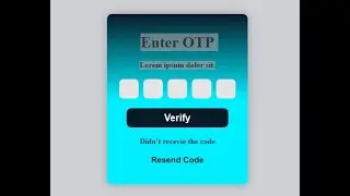 Build  OTP  VeriFy Website From  with Html Css JavaScript