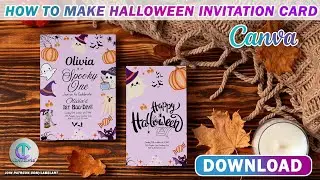 How to Make Halloween Party Invitation card in Canva  I Canva Tutorial