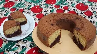 Bolo de Duas Cores - Bem simples de fazer!