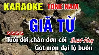 Karaoke Giã Từ Tone Nam Nhạc Sống Dễ Hát | Nguyễn Linh