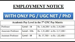 Permanent Assistant Professor Recruitment Notification in Govt. College | Only PG/NET/PhD | 57,700pm