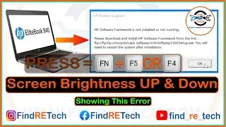 Hp EliteBook 840 Software Framework is not installed or not Running. Screen Brightness Error.