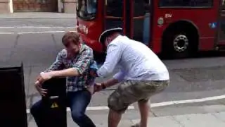 Chewy giving Nick a wedgie in London