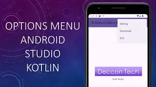 Option menu in android Studio | Kotlin 2024