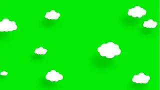 cartoon cloud's on green screen