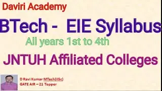 BTech EIE Syllabus | JNTUH Affiliated Engineering Colleges #itsyllabus #btech #tseamcet