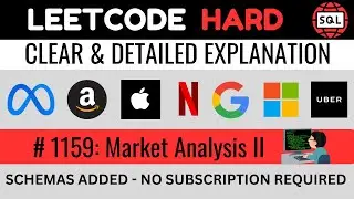 Leetcode HARD 1159 - Market Analysis II COUNT WINDOW FUNCTIONS - Explained by Everyday Data Science