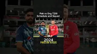 Pak vs England t20i series 2024 schedule and Squash
