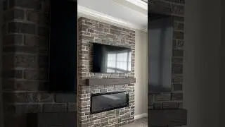 DIY Fireplace Wall with TV #fireplace #shorts