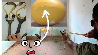 Testando o Estilingue com Alvos Incríveis! com um melão #estilingue