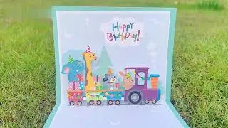 3D Animal Birthday Pop Up Greeting Card