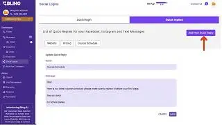 Bling feature - How to set up Quick Replies for faster responses