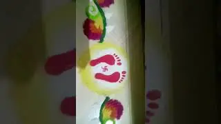Beautiful border rangoli design# simple design#