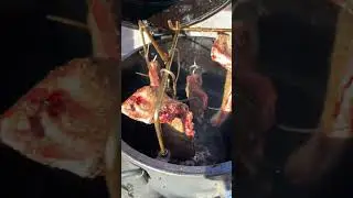 Baby back ribs and beef back ribs hanging out