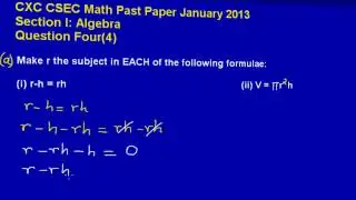 CSEC CXC Maths Past Paper 2 Ques 4a Jan 2013 Exam (Answers)_ by Will EduTech