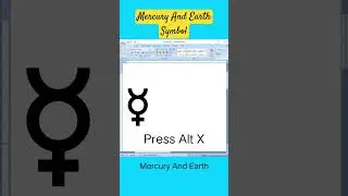 Mercury And Earth Symbol in Ms word shortcut key #viral #computer #emoji #subscribe #symbol#msoffice