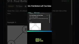 Leetcode 513. Find Bottom Left Tree Value #shorts #python  #leetcodechallenge #coding #leetcode