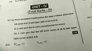 Normalised transformation -Computer graphics