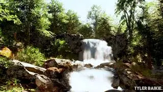 Unreal Engine Timelapse - Waterfall Forest Environment
