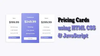 Pricing Cards using HTML CSS & JavaScript | | Mr. Project Designer