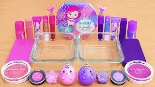Pink vs Purple - Mixing Makeup Eyeshadow Into Slime ASMR