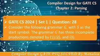 GATE CS 2024 | Set 1 | Question: 28 Consider the following grammar 𝐺, with 𝑆 as the start symbol.