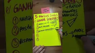 Quer ganhar seguidores + rápido? Salva e coloca esses 5 truques em prática 🔥🔥