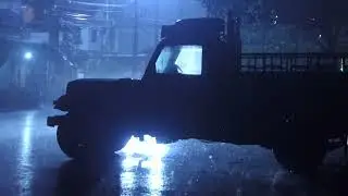 Sound of Heavy Rain on Street at Night | Fall Asleep Within 10 Min