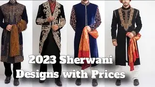 Sherwani in Black and Blue 2023 with Prices| Groom Sherwani | Dulha dress