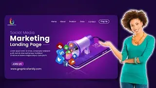 Social media marketing landing page mockup tutorial in Adobe Photoshop
