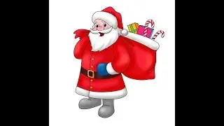 Christmas and New Year Santa Claus with gifts/ Как рисовать, новогодние рисунки Дед Мороз.