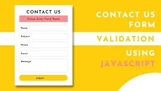 Contact Us Form Validation Using Javascript | Form Validation In Javascript