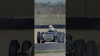 Driver, driving. Beautiful BRM V16 Type 15 F1 from the 1950s Donington Park 01/08/24