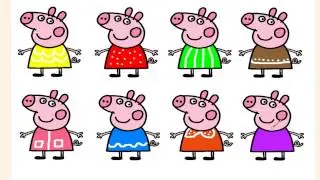 Peppa  Pig Coloring Pages to Learn Colors and Math for kids!