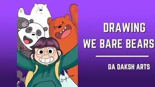 Drawing We Bare Bears (Grizz, Panda & Ice Bear) and Chloe #digitaldrawings #digitalart #webarebears
