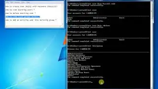 How to Add,delete users in windows command prompt? How add it to  an group in cmd?