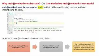 Why main method must be static | Java interview Question