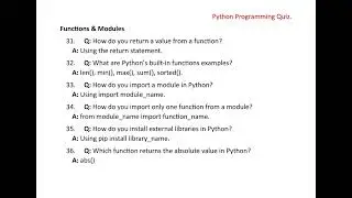 Python Programming Quiz 50 questions with answers